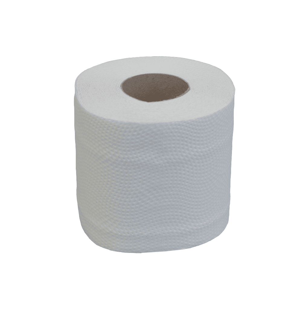 Weiße Toilettenpapierrolle