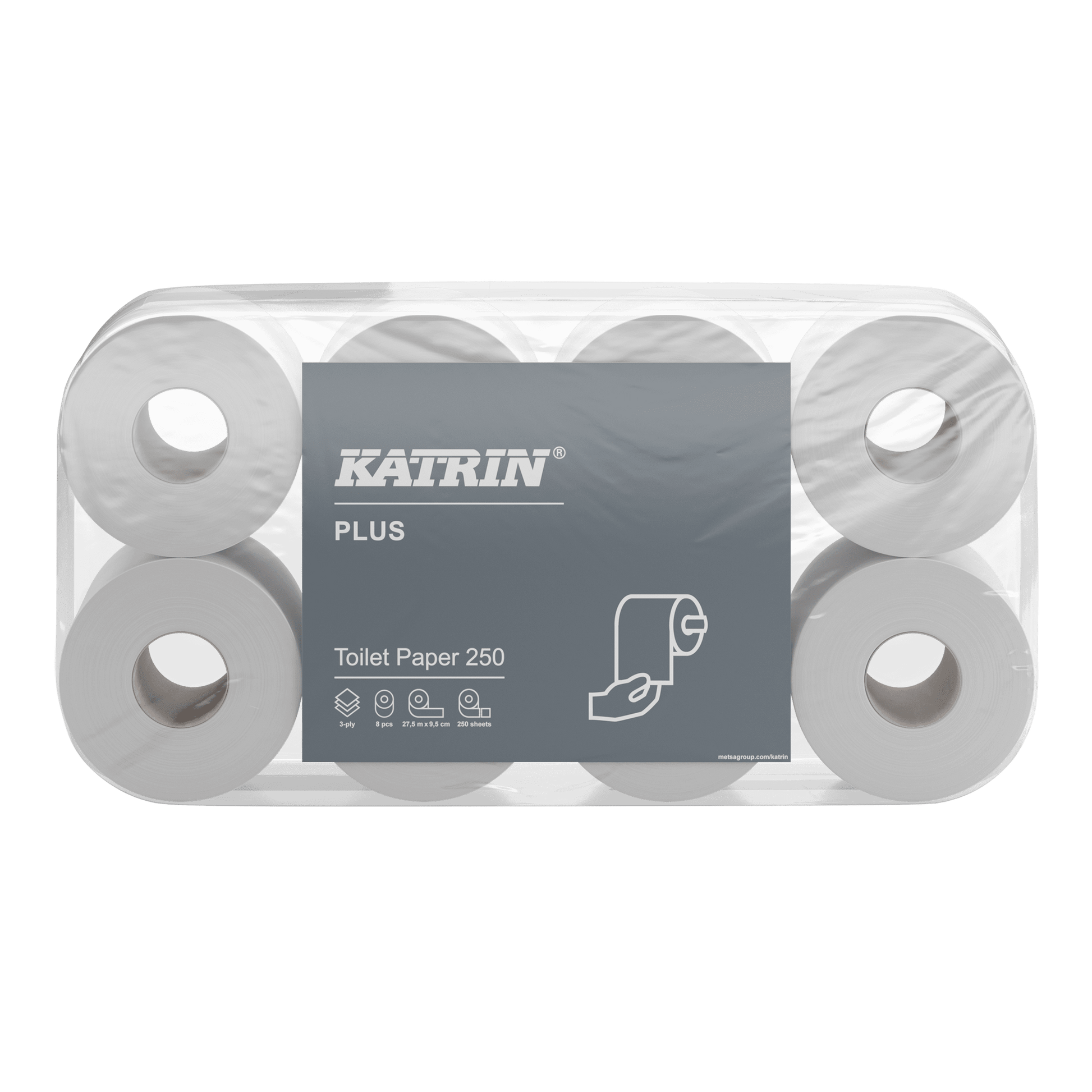 KATRIN Toilettenpapier 250 Blatt 3-lagig, Kleinverpackung