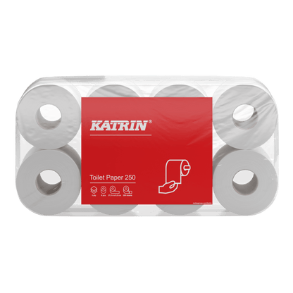 KATRIN Toilettenpapier 250 Blatt 3-lagig, 8 Rollen Verpackung
