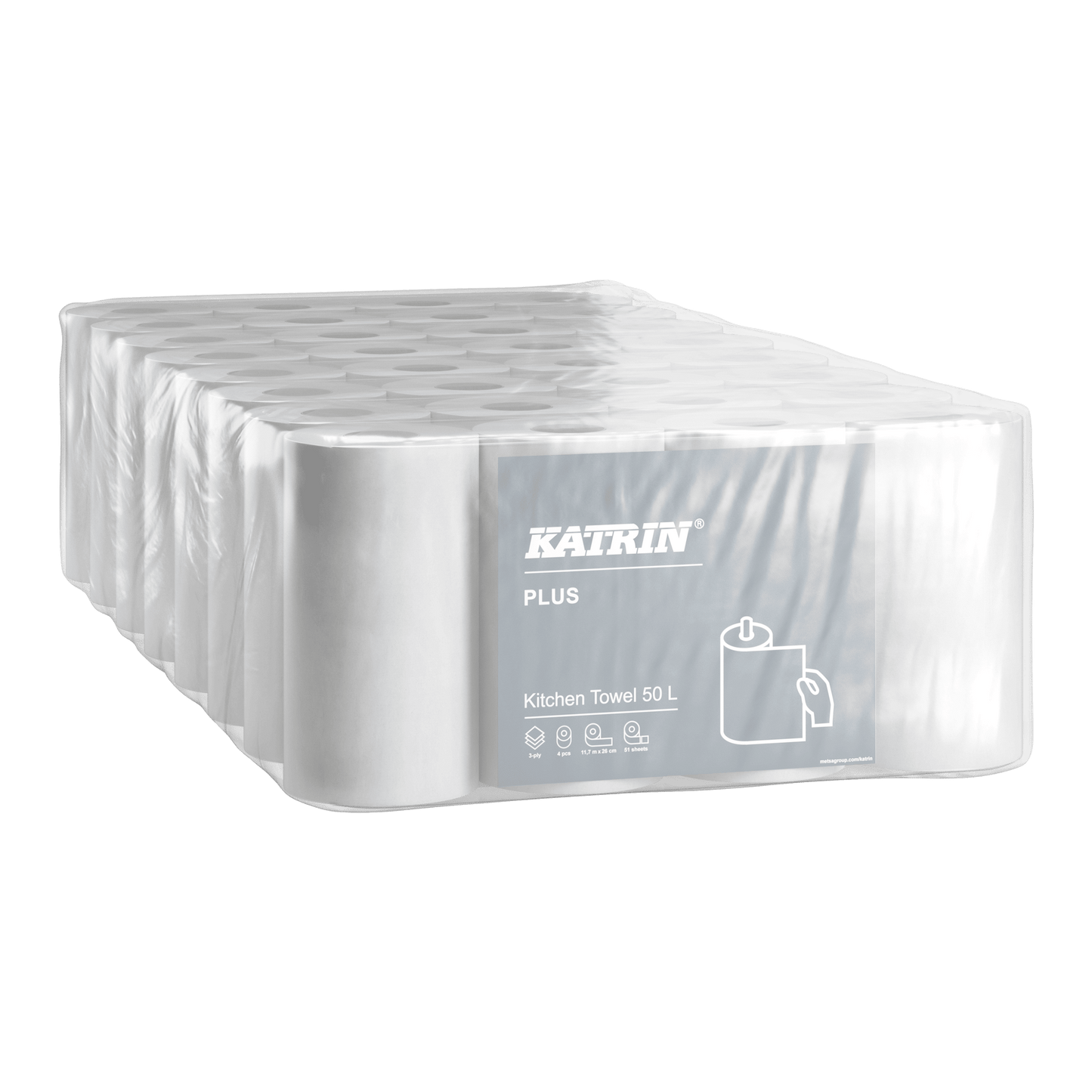 Küchenrollen mit Verpackung, 3-lagig