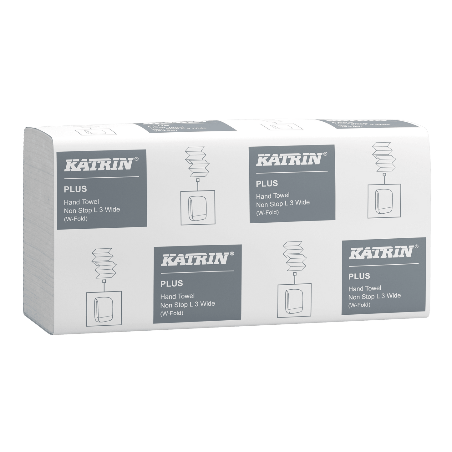 KATRIN Falthandtuchpapier, W-Fold, 3-lagig, Handypack