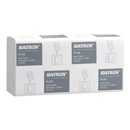 KATRIN Falthandtuchpapier, W-Fold, 3-lagig, Handypack