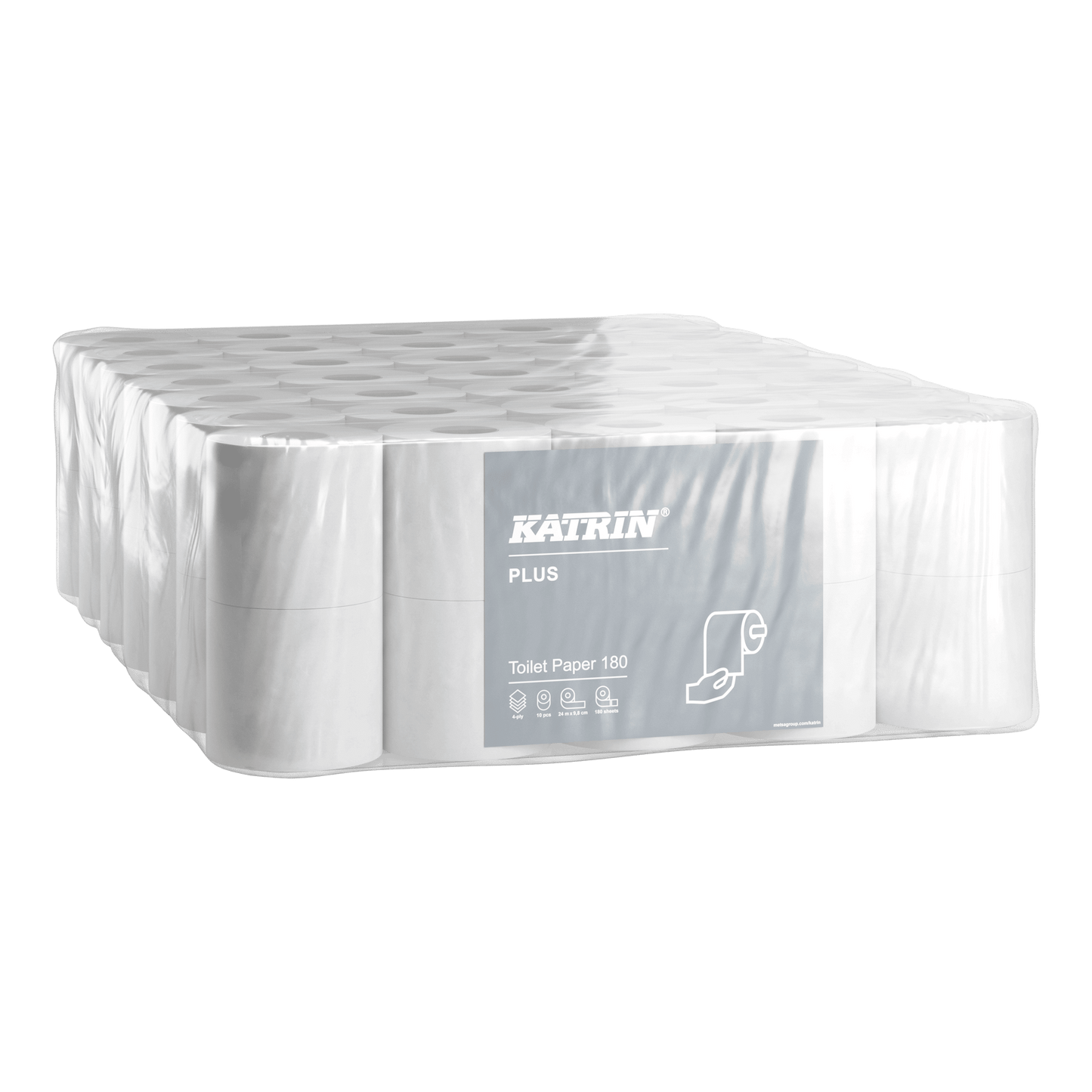 KATRIN Plus Toilettenpapier 180 Blatt, Großpack in Folienverpackung