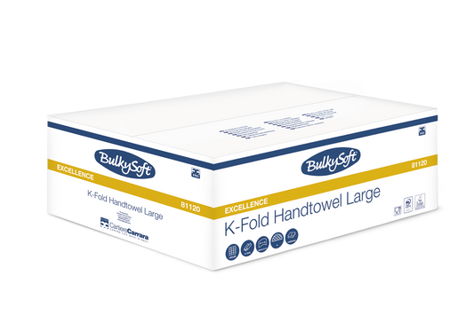 BulkySoft Excellence K-Fold Handtowel Large Papierhandtücher für Gewerbe und Waschräume