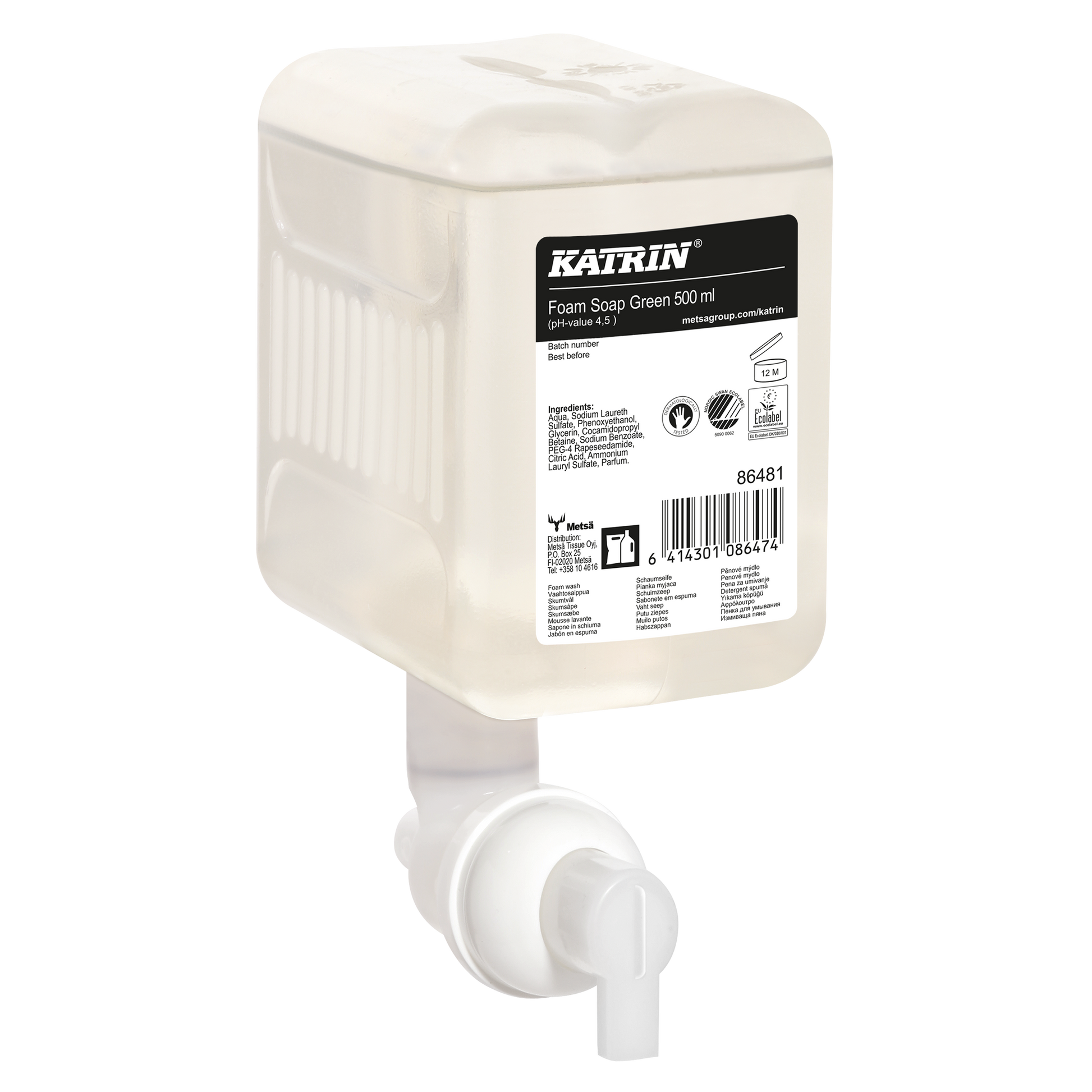 KATRIN Foam Soap Green 500 ml Schaumseife mit Dosierpumpe