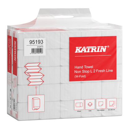 KATRIN Handtuchpapier Non Stop L2 Fresh Line (W-Fold) in Verpackung