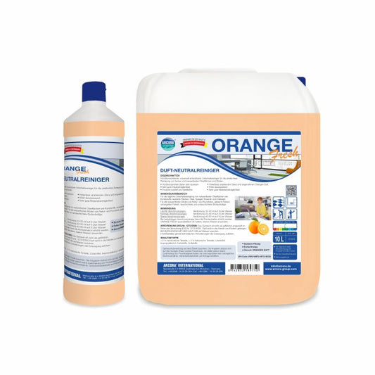 ORANGE Fresh Duft-Neutralreiniger in 1-Liter-Flasche und 10-Liter-Kanister